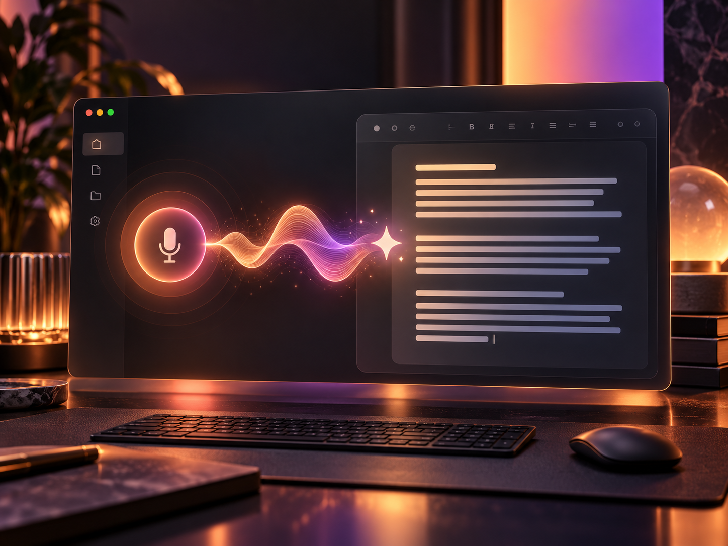 Voice Dictation AI turning speech into polished writing