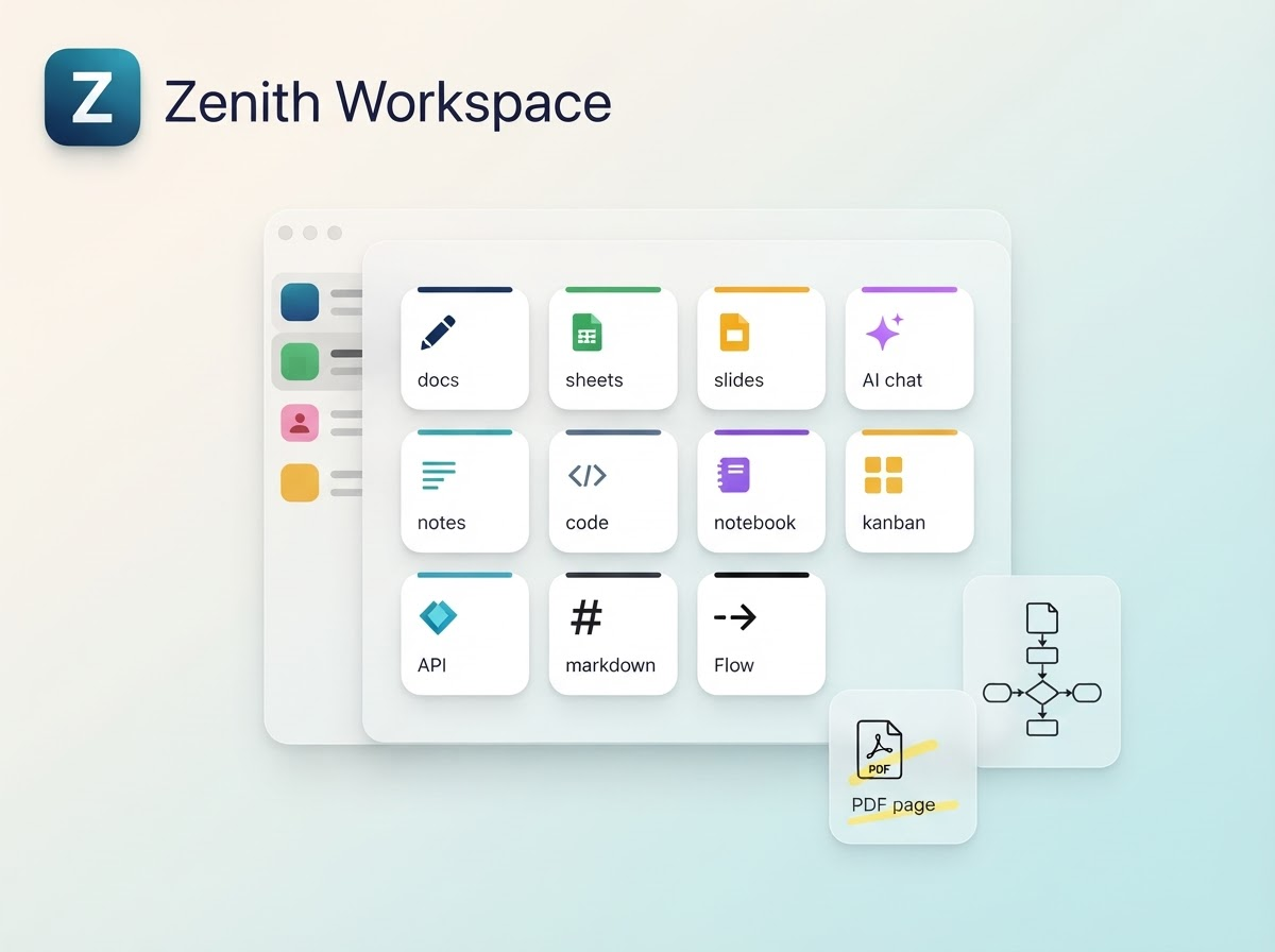 Zenith Workspace with its complete productivity tool set